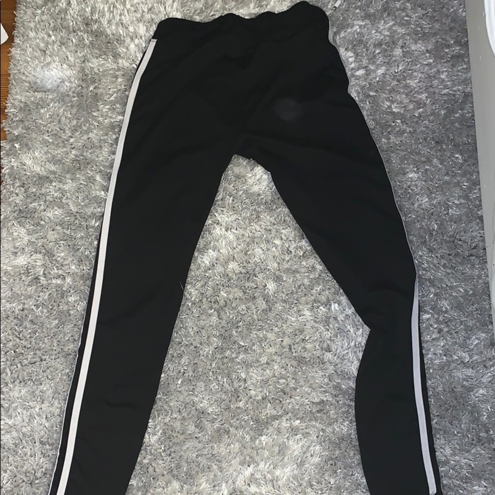 Suzette black leggings with double side stripe